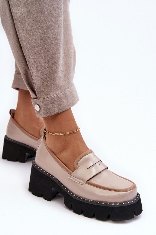 Pele Feminino Mocassins D&A MR870-32 bege Pele Feminino Mocassins D&A MR870-32 bege