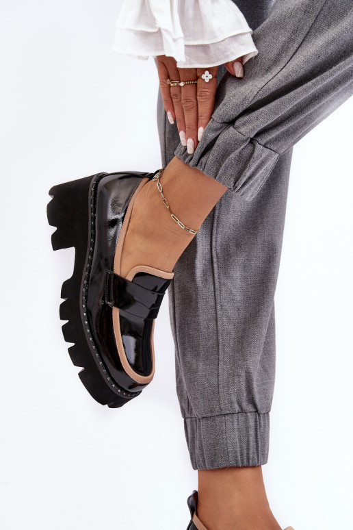 Pele Feminino Mocassins D&A MR870-32 cor preta Pele Feminino Mocassins D&A MR870-32 cor preta