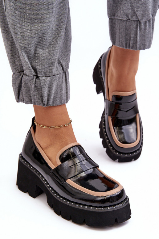 Pele Feminino Mocassins D&A MR870-32 cor preta Pele Feminino Mocassins D&A MR870-32 cor preta