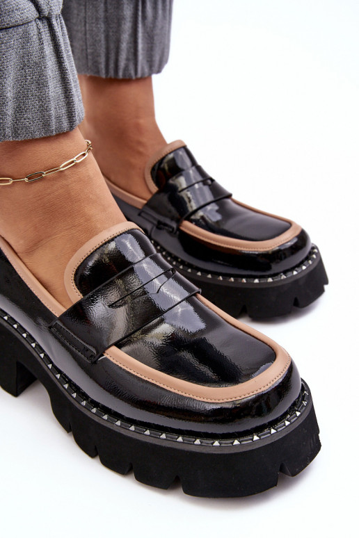 Pele Feminino Mocassins D&A MR870-32 cor preta Pele Feminino Mocassins D&A MR870-32 cor preta