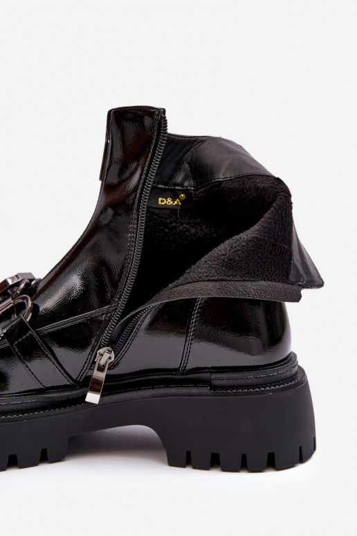 Botas femininas com palmilha tipo meia com salto D&A MR870-41 cor preta