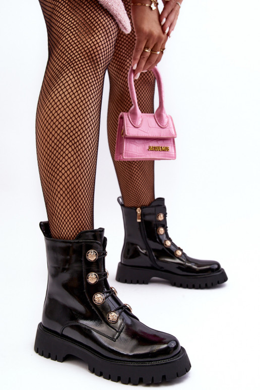 Feminino aquecimento Botas Com decoraçõesi Guzikami D&A MR870-51 cor preta