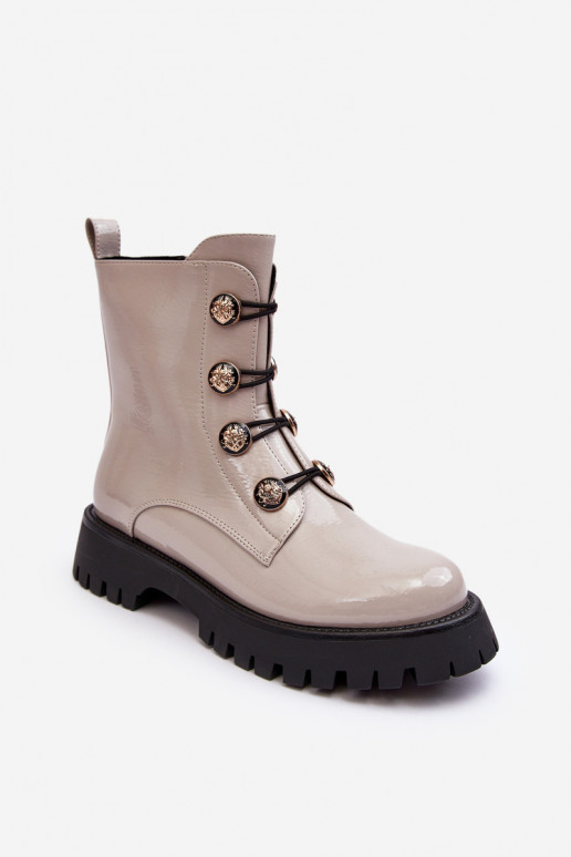 Feminino aquecimento Botas Com decoraçõesi Guzikami D&A MR870-51 cor de marfim