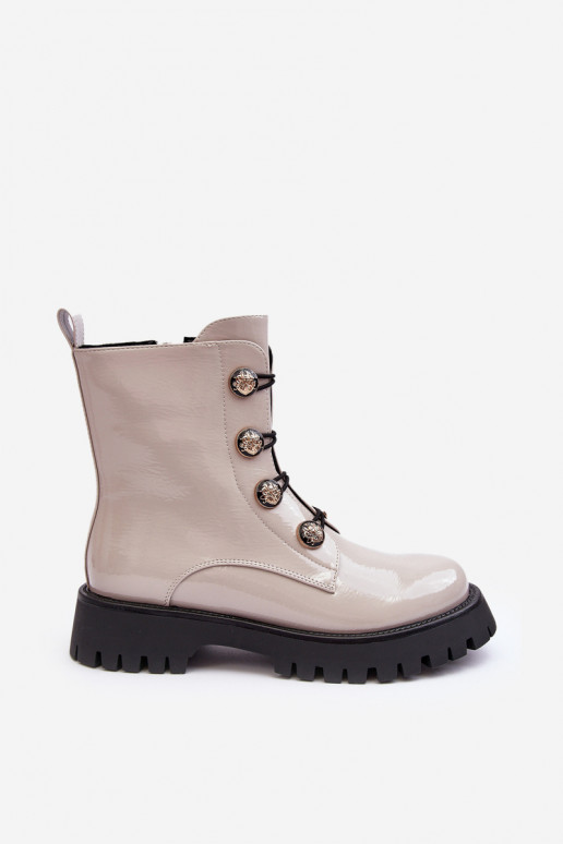 Feminino aquecimento Botas Com decoraçõesi Guzikami D&A MR870-51 cor de marfim