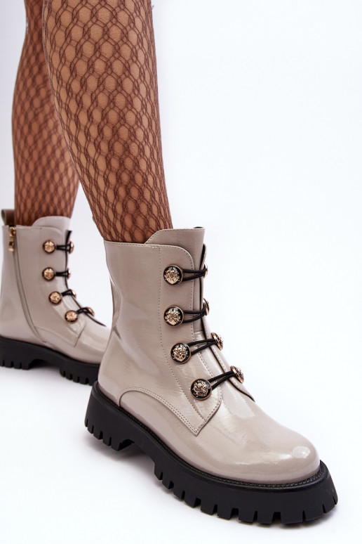 Feminino aquecimento Botas Com decoraçõesi Guzikami D&A MR870-51 cor de marfim