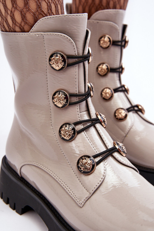 Feminino aquecimento Botas Com decoraçõesi Guzikami D&A MR870-51 cor de marfim