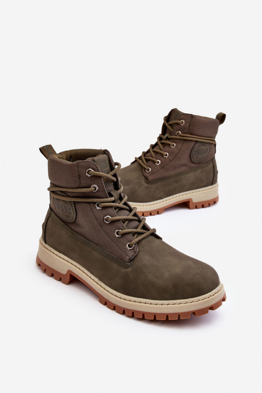 Tem que sercho Botas sapato Memory Foam cor cáqui Big Star KK174205 Tem que sercho Botas sapato Memory Foam cor cáqui Big Star KK174205