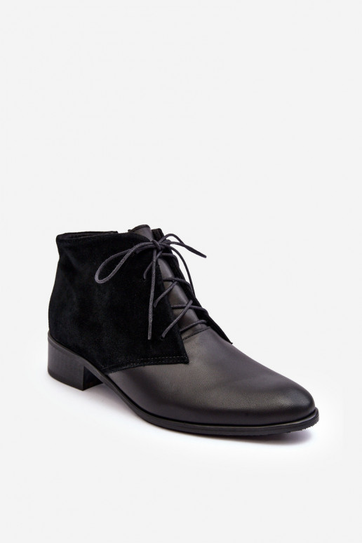 Elegante Feminino Botas de amarrar cor preta Kefora Elegante Feminino Botas de amarrar cor preta Kefora