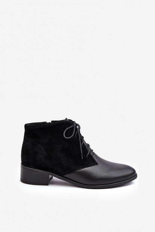 Elegante Feminino Botas de amarrar cor preta Kefora Elegante Feminino Botas de amarrar cor preta Kefora