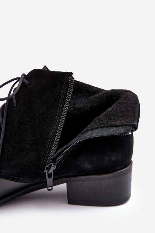 Elegante Feminino Botas de amarrar cor preta Kefora Elegante Feminino Botas de amarrar cor preta Kefora