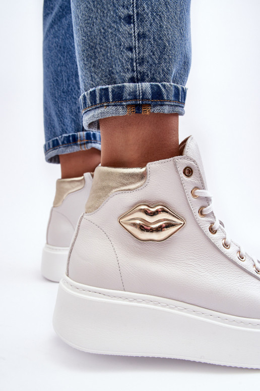 Sapatos de lazer Alto com zíperes Lemar cor branca Katerin Sapatos de lazer Alto com zíperes Lemar cor branca Katerin