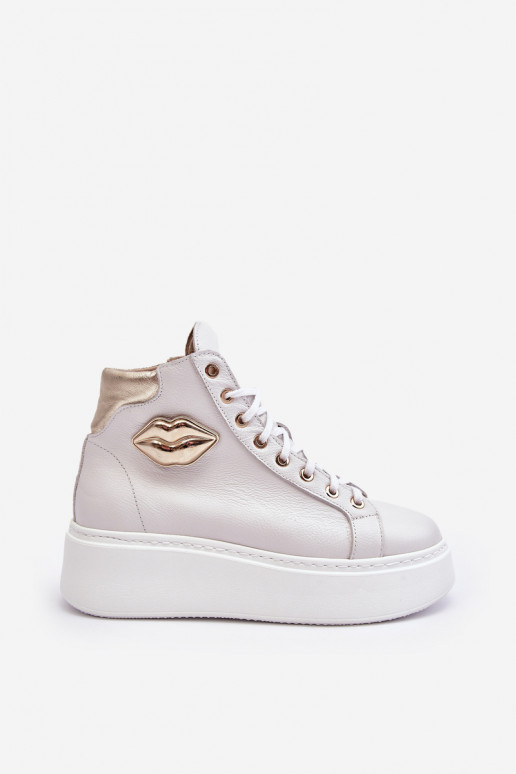 Sapatos de lazer Alto com zíperes Lemar cor branca Katerin Sapatos de lazer Alto com zíperes Lemar cor branca Katerin