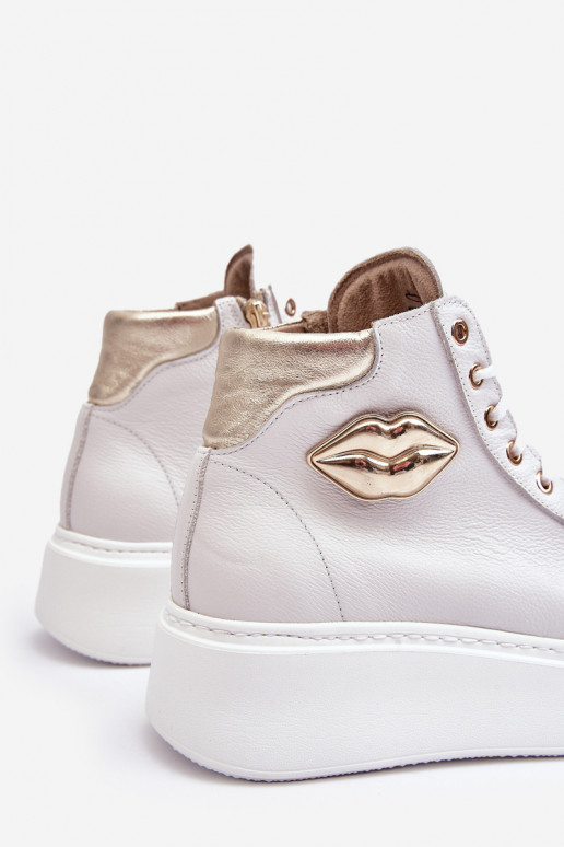 Sapatos de lazer Alto com zíperes Lemar cor branca Katerin Sapatos de lazer Alto com zíperes Lemar cor branca Katerin