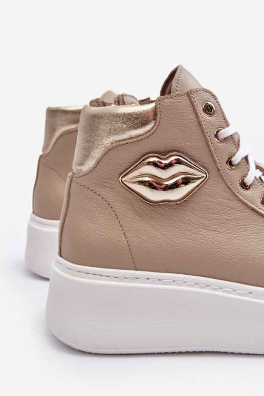 Sapatos de lazer Alto com zíperes Lemar bege Katerin Sapatos de lazer Alto com zíperes Lemar bege Katerin