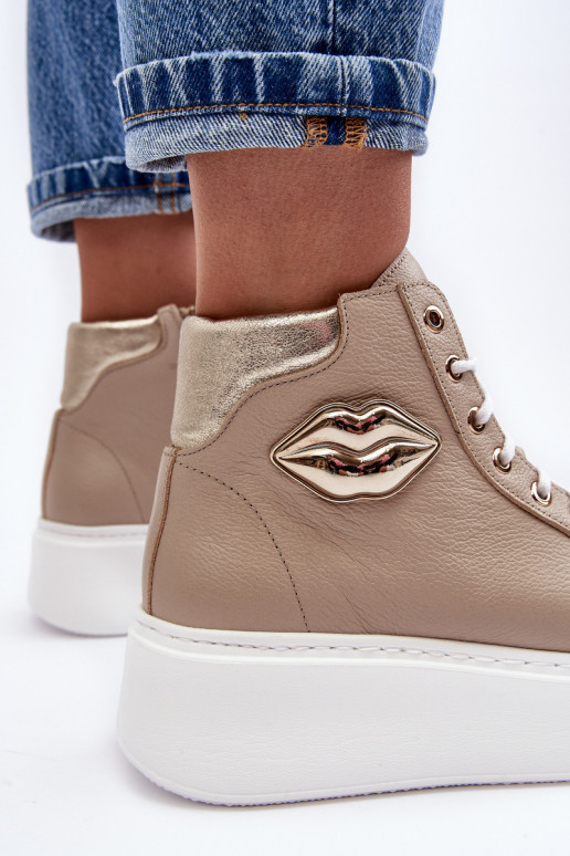 Sapatos de lazer Alto com zíperes Lemar bege Katerin Sapatos de lazer Alto com zíperes Lemar bege Katerin