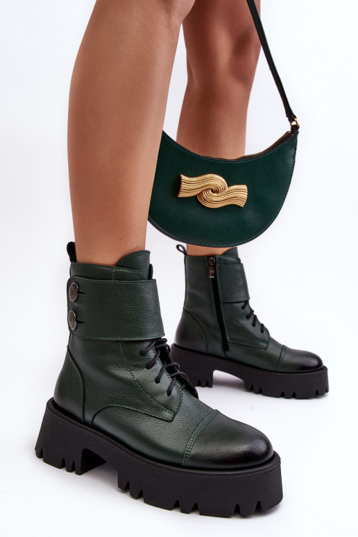 Pele Botas de montaria altas cor verde Lemar Anceria Pele Botas de montaria altas cor verde Lemar Anceria