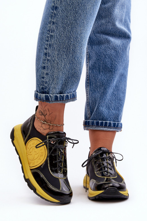 Feminino tênis Pele Tem que serciejka 06295-01 Preto e-cor amarela Feminino tênis Pele Tem que serciejka 06295-01 Preto e-cor amarela