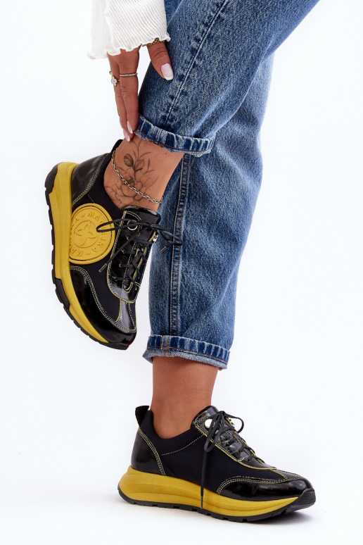 Feminino tênis Pele Tem que serciejka 06295-01 Preto e-cor amarela Feminino tênis Pele Tem que serciejka 06295-01 Preto e-cor amarela