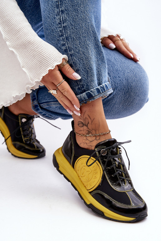 Feminino tênis Pele Tem que serciejka 06295-01 Preto e-cor amarela Feminino tênis Pele Tem que serciejka 06295-01 Preto e-cor amarela