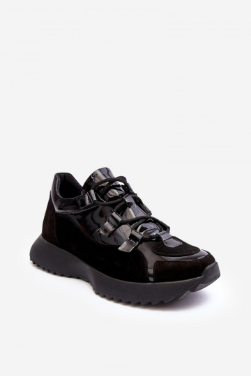 Pele com efeito verniz tênis Feminino M01/2 Zazoo cor preta 2