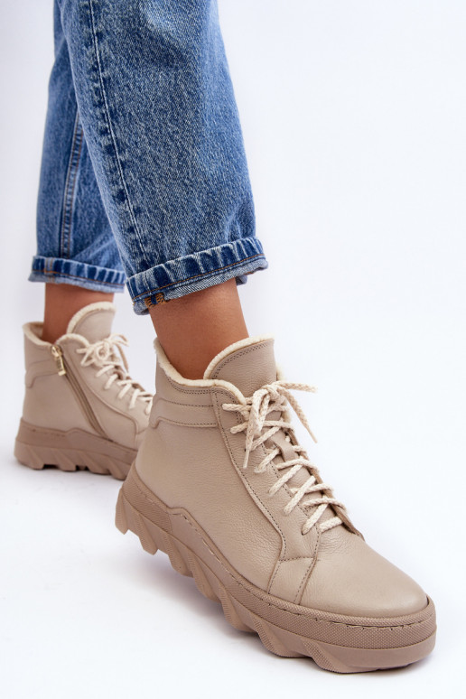 aquecimento Pele Botas femininas com uma plataforma bege Lemar Jevette aquecimento Pele Botas femininas com uma plataforma bege Lemar Jevette