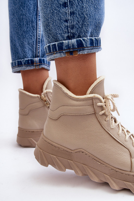 aquecimento Pele Botas femininas com uma plataforma bege Lemar Jevette aquecimento Pele Botas femininas com uma plataforma bege Lemar Jevette