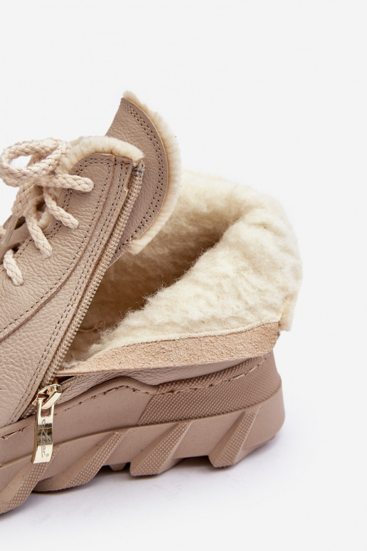 aquecimento Pele Botas femininas com uma plataforma bege Lemar Jevette aquecimento Pele Botas femininas com uma plataforma bege Lemar Jevette