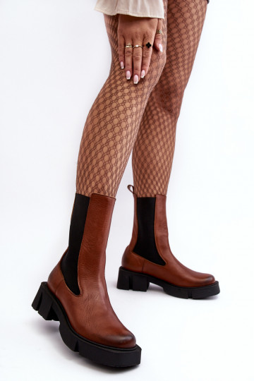 Botas de cano curto Laura Messi 2693/229 na cor marrom