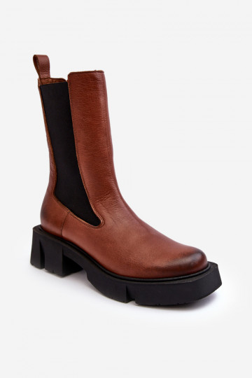 Botas de cano curto Laura Messi 2693/229 na cor marrom 2