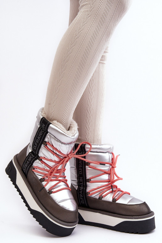 Botas de neve Feminino Em uma sola grossa Vegano D.Franklin DFSH371006 cor prata Botas de neve Feminino Em uma sola grossa Vegano D.Franklin DFSH371006 cor prata