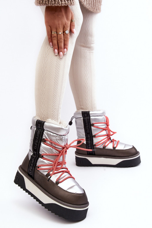 Botas de neve Feminino Em uma sola grossa Vegano D.Franklin DFSH371006 cor prata Botas de neve Feminino Em uma sola grossa Vegano D.Franklin DFSH371006 cor prata