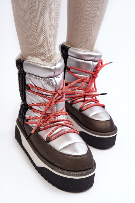 Botas de neve Feminino Em uma sola grossa Vegano D.Franklin DFSH371006 cor prata Botas de neve Feminino Em uma sola grossa Vegano D.Franklin DFSH371006 cor prata