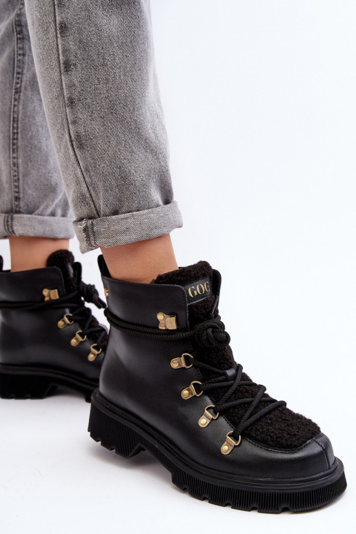 Pele Botas sapato Feminino GOE MM2N4082 cor preta Pele Botas sapato Feminino GOE MM2N4082 cor preta