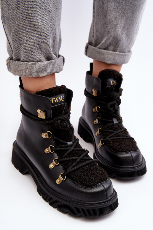 Pele Botas sapato Feminino GOE MM2N4082 cor preta Pele Botas sapato Feminino GOE MM2N4082 cor preta