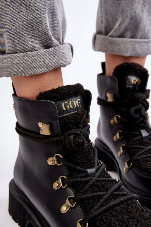Pele Botas sapato Feminino GOE MM2N4082 cor preta Pele Botas sapato Feminino GOE MM2N4082 cor preta