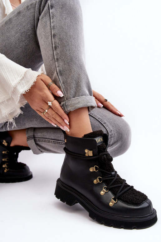 Pele Botas sapato Feminino GOE MM2N4082 cor preta Pele Botas sapato Feminino GOE MM2N4082 cor preta