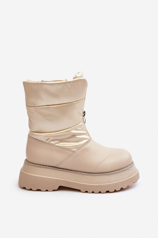 Botas de neve Feminino Em uma sola grossa com zíperes GOE MM2N4079 bege Botas de neve Feminino Em uma sola grossa com zíperes GOE MM2N4079 bege