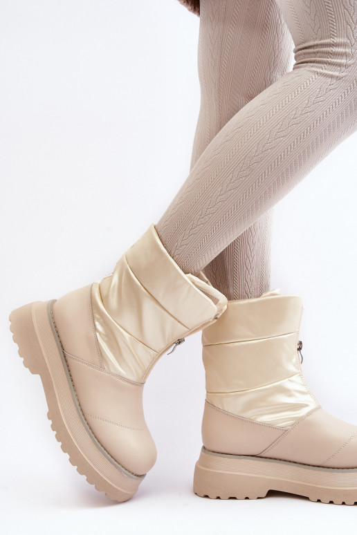 Botas de neve Feminino Em uma sola grossa com zíperes GOE MM2N4079 bege Botas de neve Feminino Em uma sola grossa com zíperes GOE MM2N4079 bege