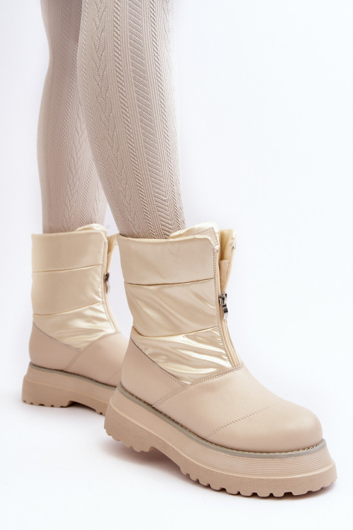 Botas de neve Feminino Em uma sola grossa com zíperes GOE MM2N4079 bege Botas de neve Feminino Em uma sola grossa com zíperes GOE MM2N4079 bege