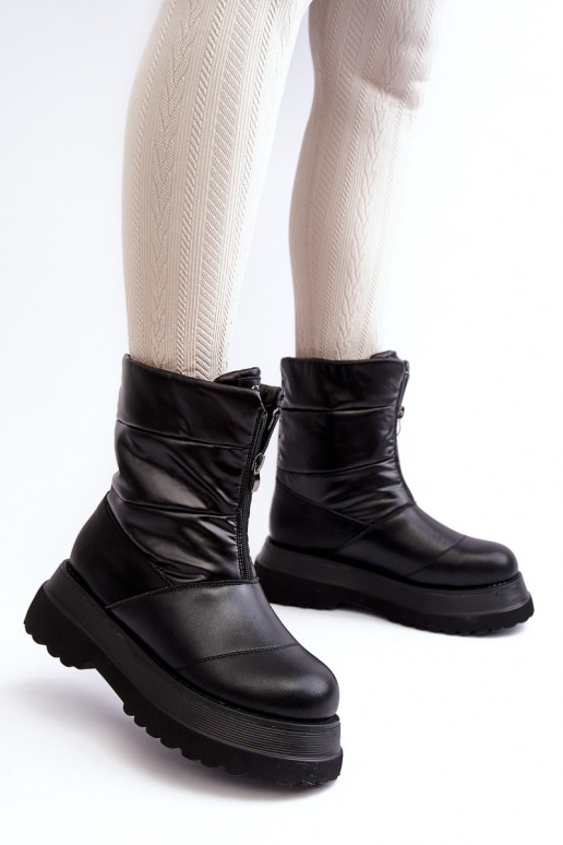 Botas de neve Feminino Em uma sola grossa com zíperes GOE MM2N4078 cor preta Botas de neve Feminino Em uma sola grossa com zíperes GOE MM2N4078 cor preta