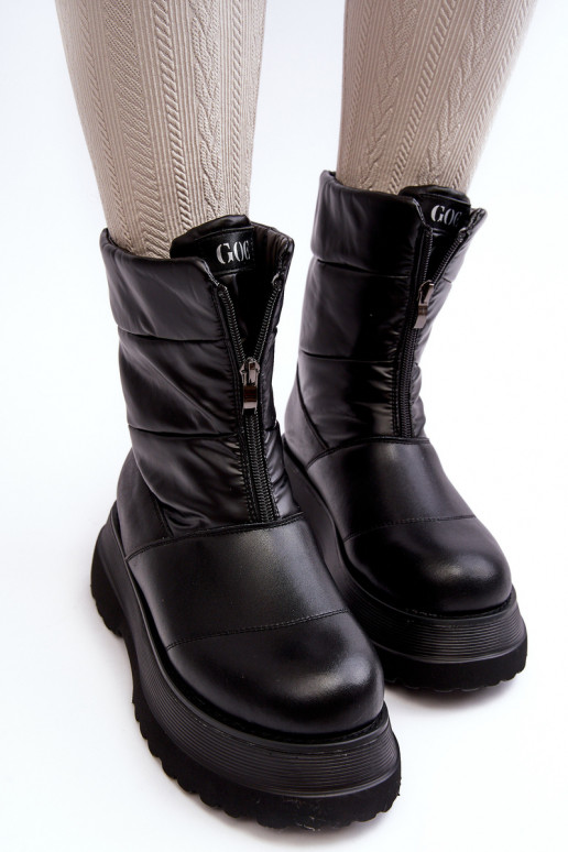 Botas de neve Feminino Em uma sola grossa com zíperes GOE MM2N4078 cor preta Botas de neve Feminino Em uma sola grossa com zíperes GOE MM2N4078 cor preta