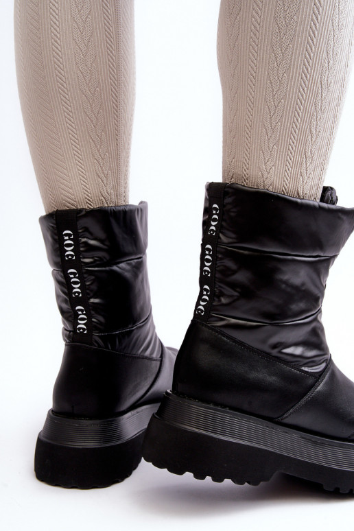 Botas de neve Feminino Em uma sola grossa com zíperes GOE MM2N4078 cor preta Botas de neve Feminino Em uma sola grossa com zíperes GOE MM2N4078 cor preta