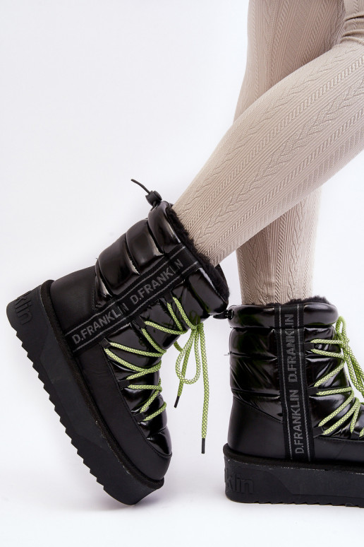 Botas de neve Feminino Em uma sola grossa Vegano D.Franklin DFSH371007 cor preta Botas de neve Feminino Em uma sola grossa Vegano D.Franklin DFSH371007 cor preta