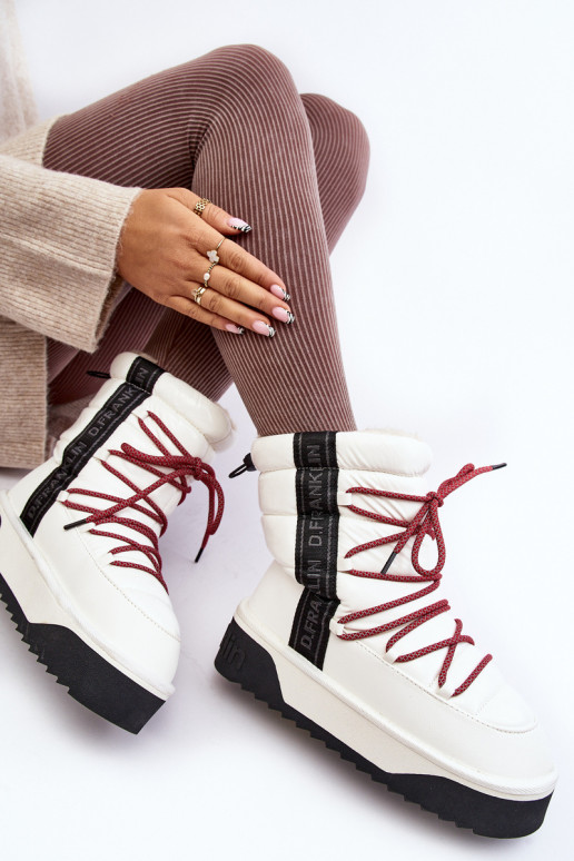 Botas de neve Feminino Em uma sola grossa Vegano D.Franklin DFSH371007 cor branca Botas de neve Feminino Em uma sola grossa Vegano D.Franklin DFSH371007 cor branca