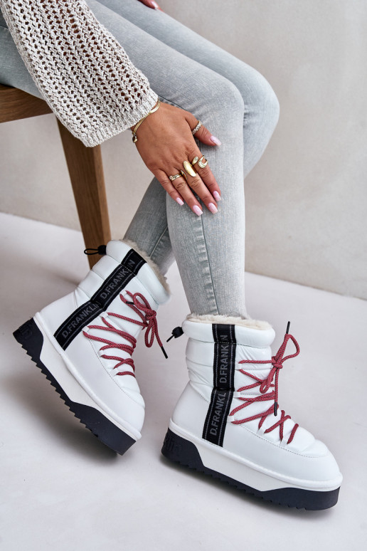 Botas de neve Feminino Em uma sola grossa Vegano D.Franklin DFSH371007 cor branca Botas de neve Feminino Em uma sola grossa Vegano D.Franklin DFSH371007 cor branca