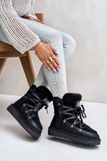 Botas de neve com uma plataforma Vegano D.Franklin DFSH370004 cor preta