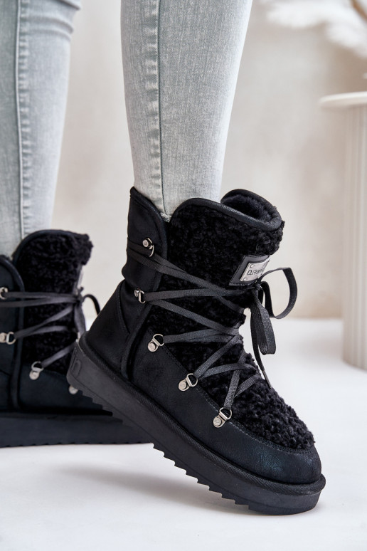 Botas de neve com uma plataforma Vegano D.Franklin DFSH370004 cor preta