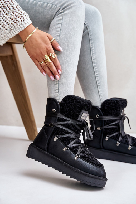 Botas de neve com uma plataforma Vegano D.Franklin DFSH370004 cor preta