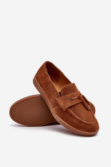 Tem que sercho de camurça Mocassins sapato Zazoo 1566 - Ciepły Brąz 2