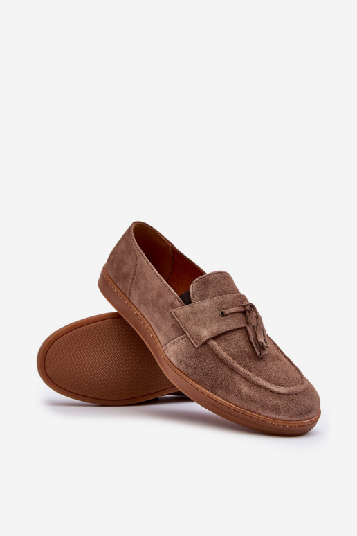 Tem que sercho de camurça Mocassins sapato Zazoo 1566 cor marrom Tem que sercho de camurça Mocassins sapato Zazoo 1566 cor marrom